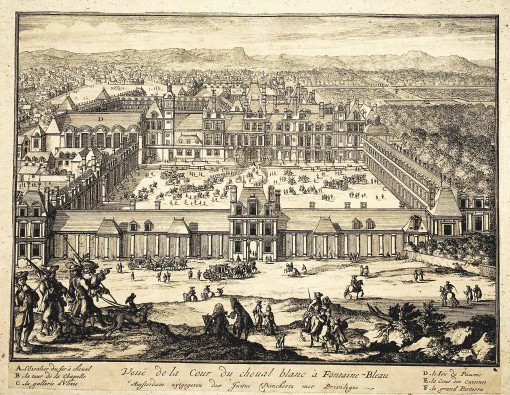 View of the White Horse Courtyard in Fontainebleau. Ca. 1690.