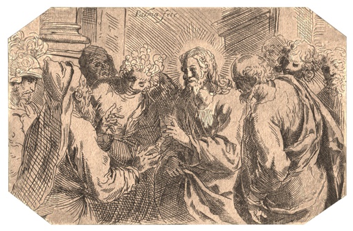 Христос і жінка, викрита у перелюбі. 1611.