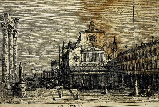 View of the Church of San Giacomo di Rialto in Venice.