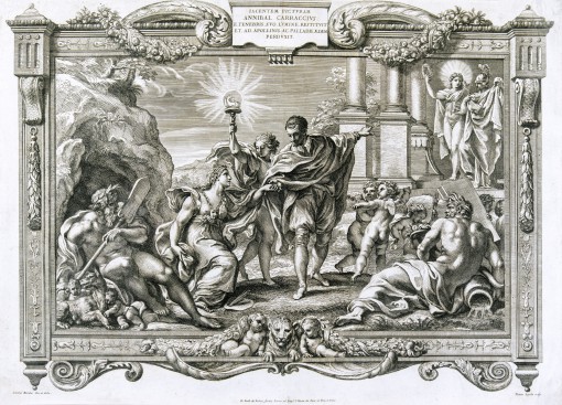 Аннібале Карраччі представляє Живопис Аполлону і Мінерві. 1674.