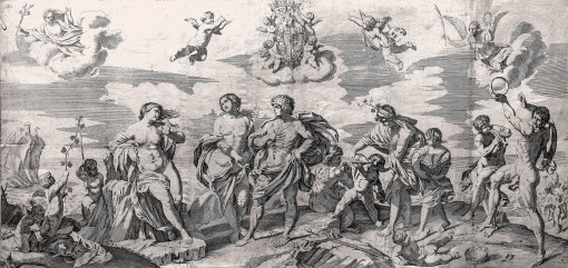 Bacchus and his companions finding Ariadne on the island of Naxos. 1650–1680.