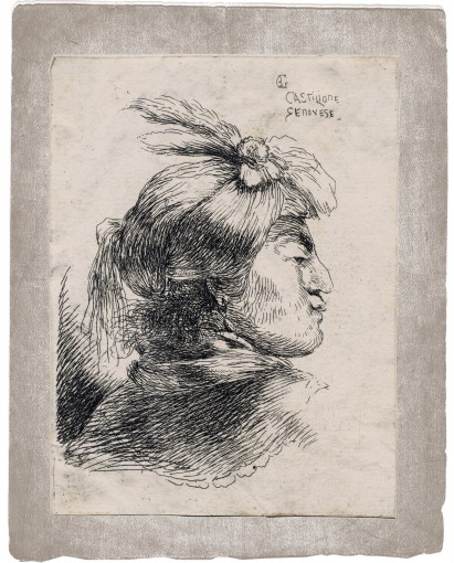 The head of a man in a turban and a scarf. 1645–1650.