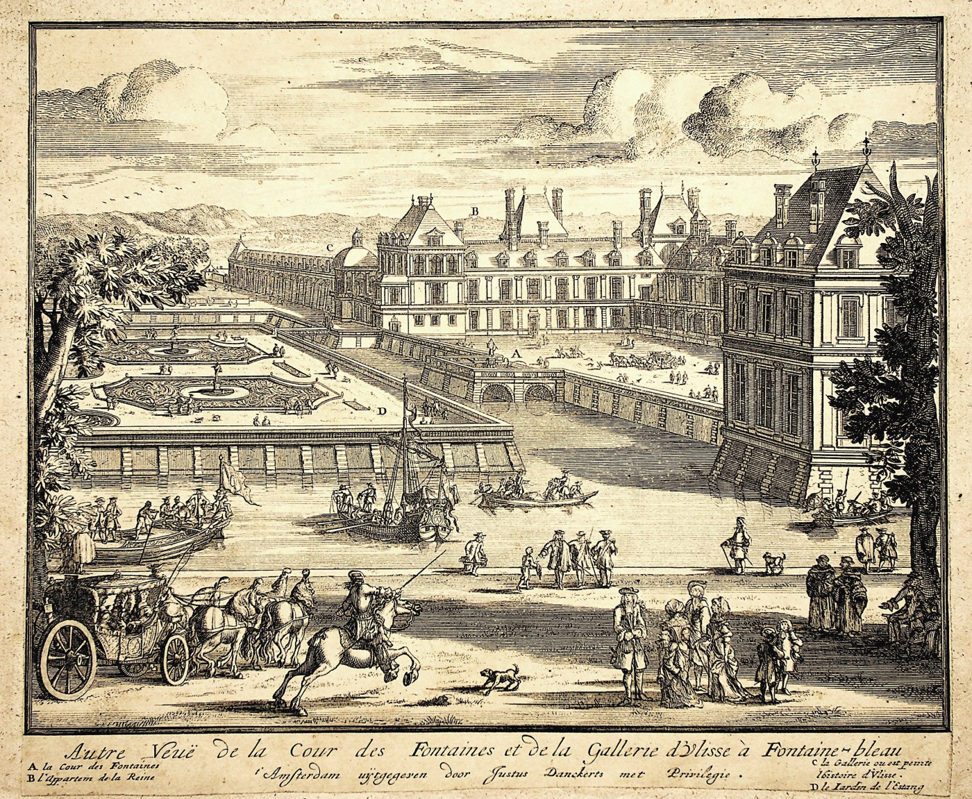 Краєвид на Двір фонтанів і галерею Улісса у Фонтенбло. Бл. 1690.
