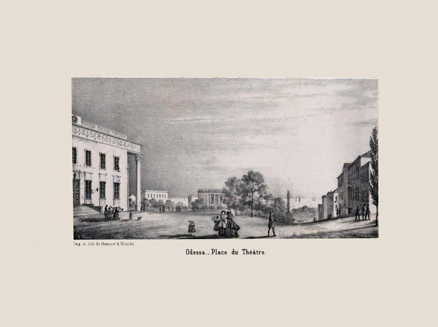 Views of Odesa. [Album]. Theatre Square. Mid 1850s.