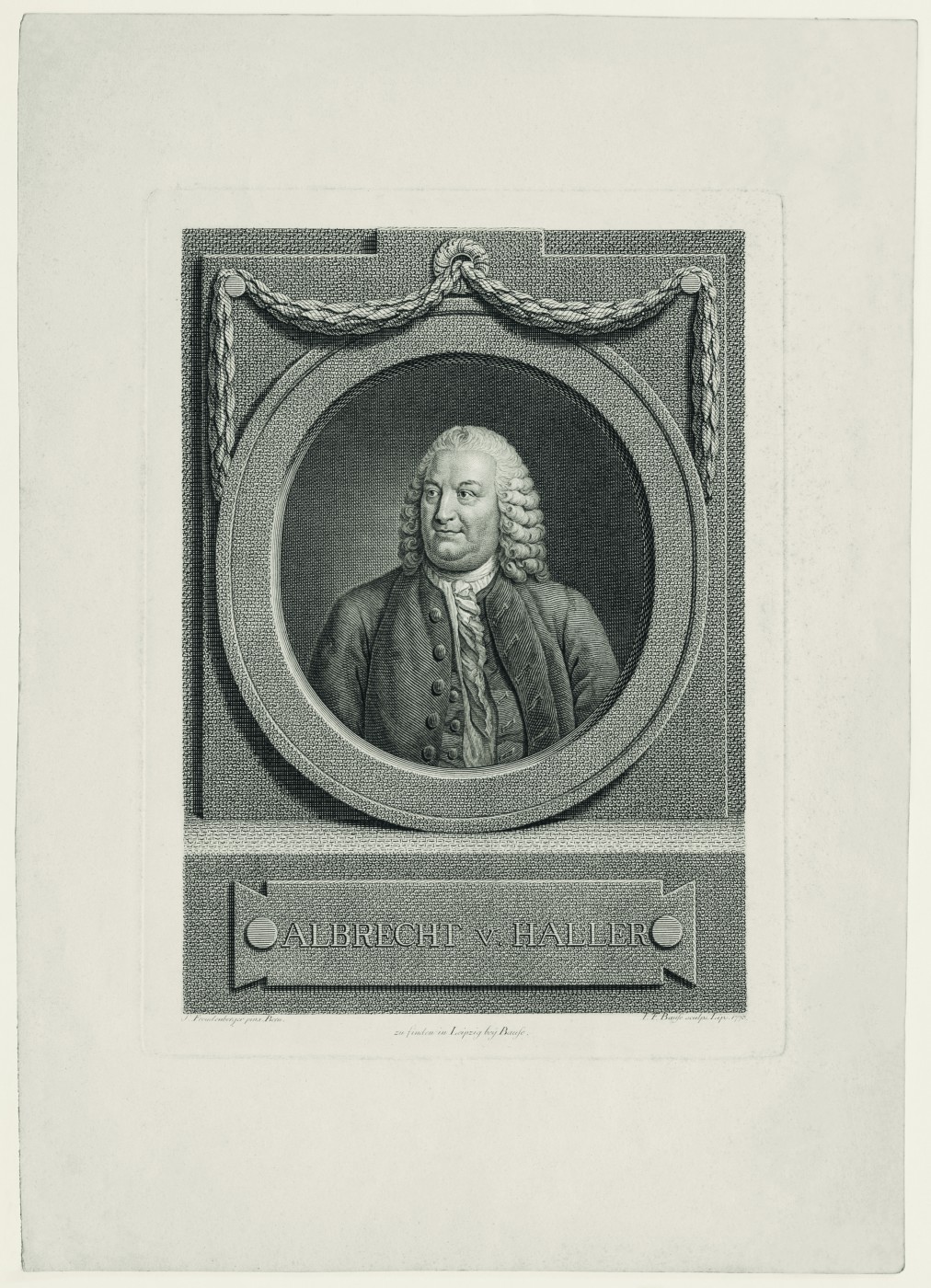 Portrait of anatomist Albrecht von Haller. 1773.