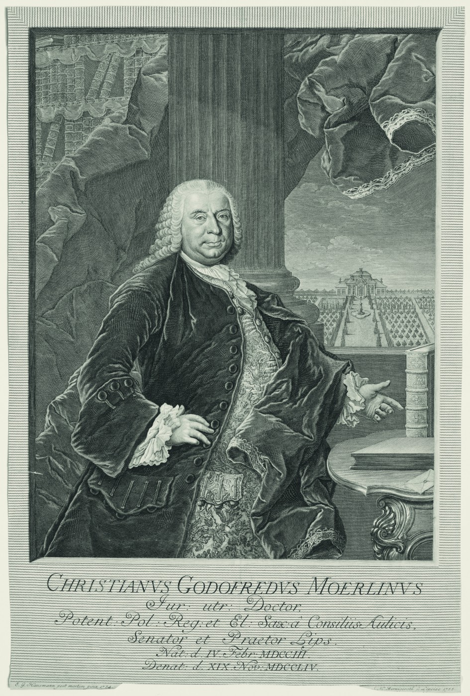 Portrait of Christian Gottfried Merlin, Doctor of Law. 1755.