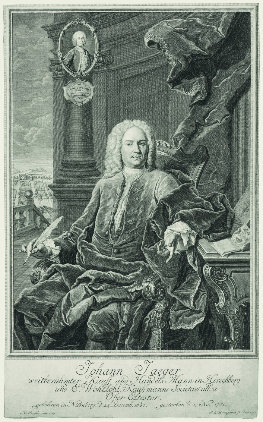 Portrait of Johann Jaeger, a merchant from Hirschberg. 1752.