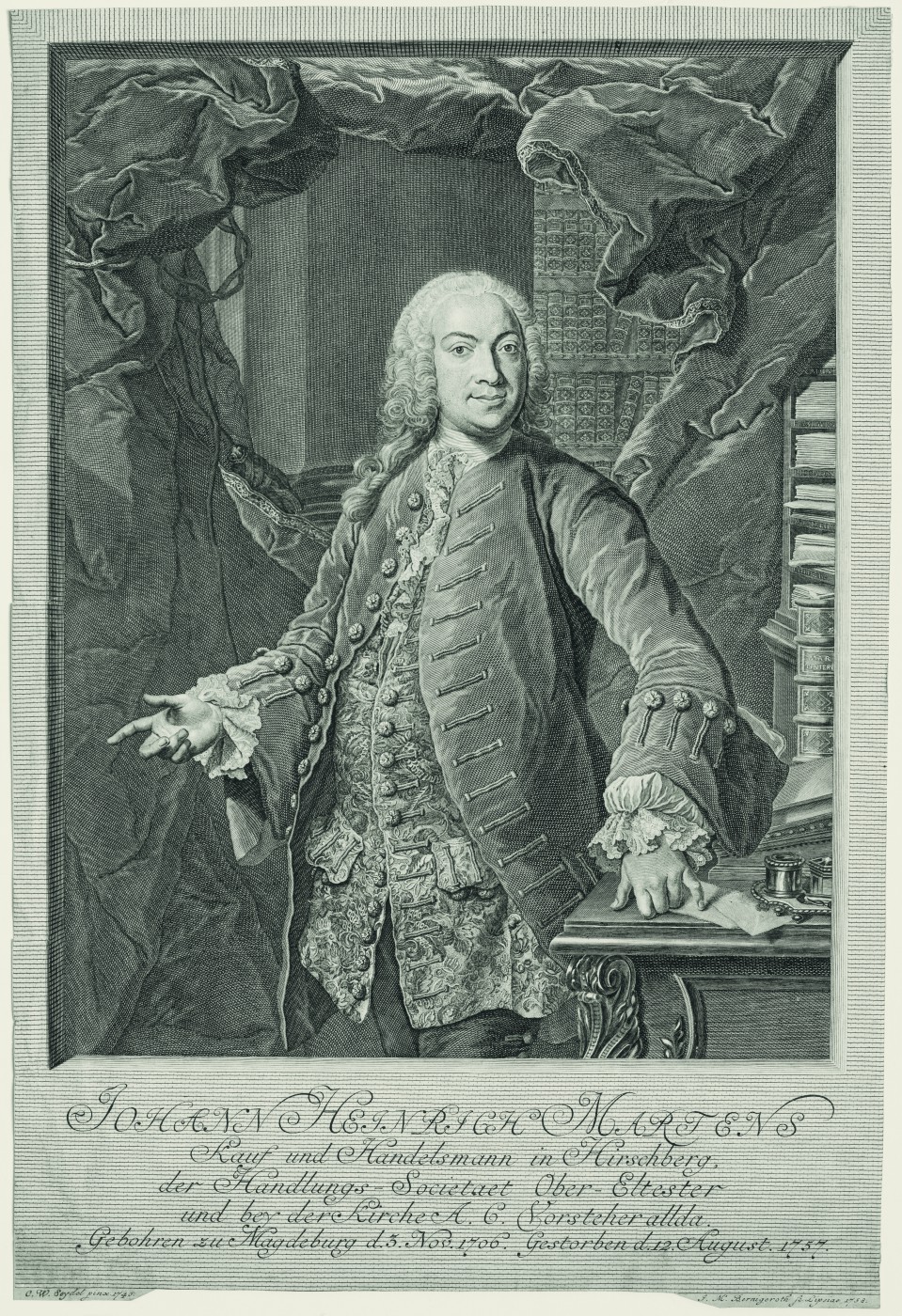 Portrait of Johann Heinrich Martens, a merchant from Hirschberg. 1758.