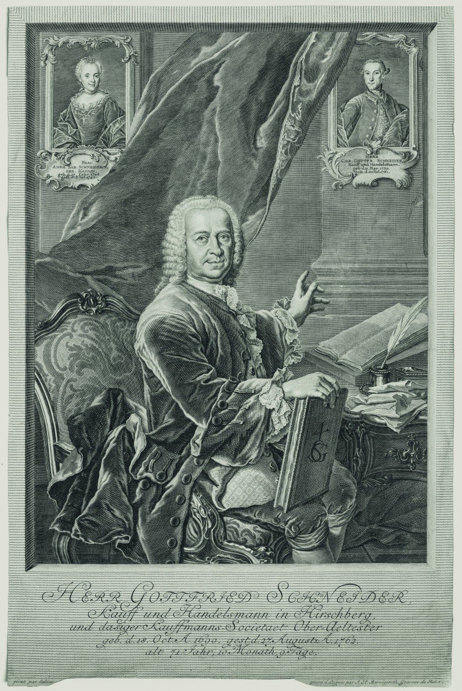 Portrait of Gottfried Schneider, a merchant from Hirschberg. 1763.