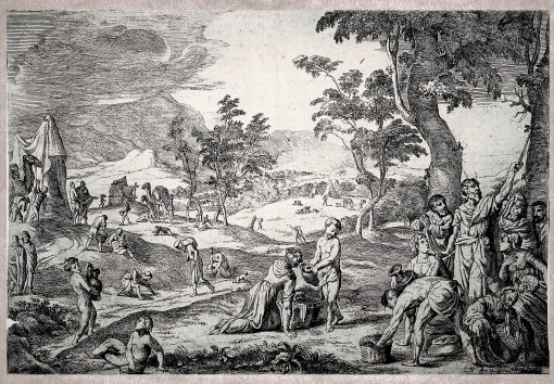 The Israelites gathering manna. 1660s or 1673.