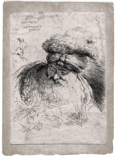 Head of an old bearded man with a turban. 1645–1650.